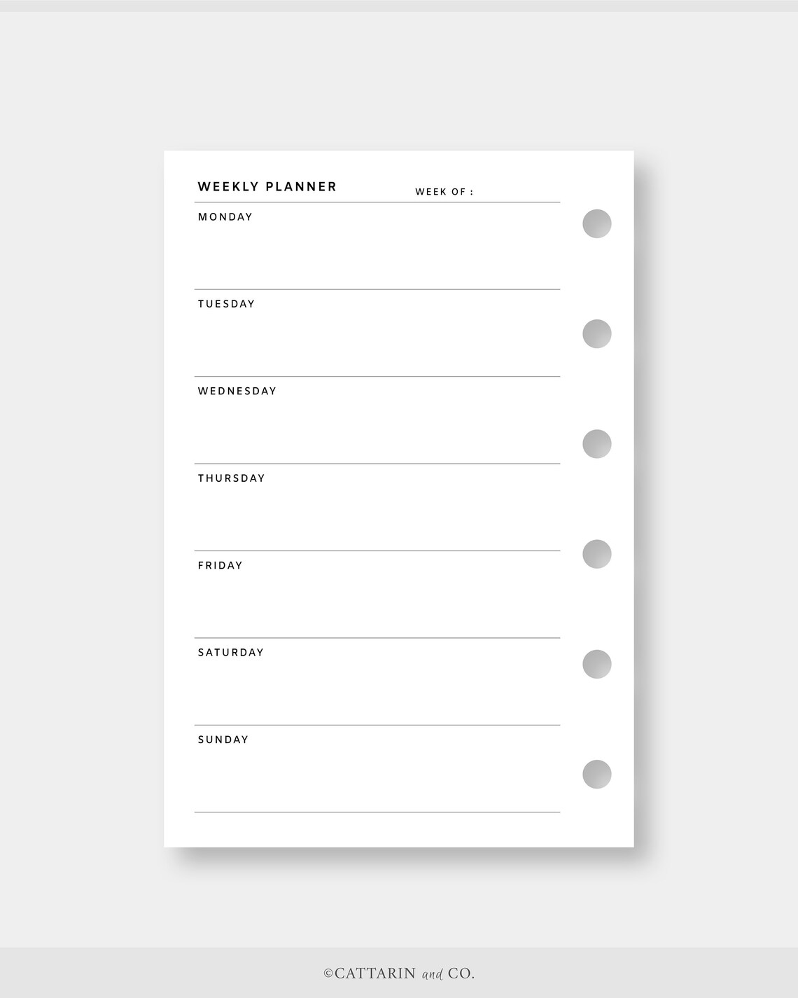 Pocket, Weekly Planner Printable | Week on One Page | Undated Template ...
