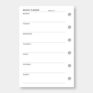 Pocket, Weekly Planner Printable | Week on One Page | Undated Template ...