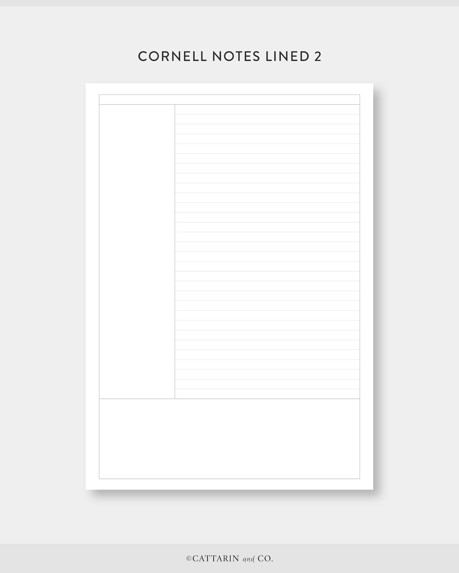 A4, US Letter, Cornell Notes Template | Grid, Lined Paper | College ...