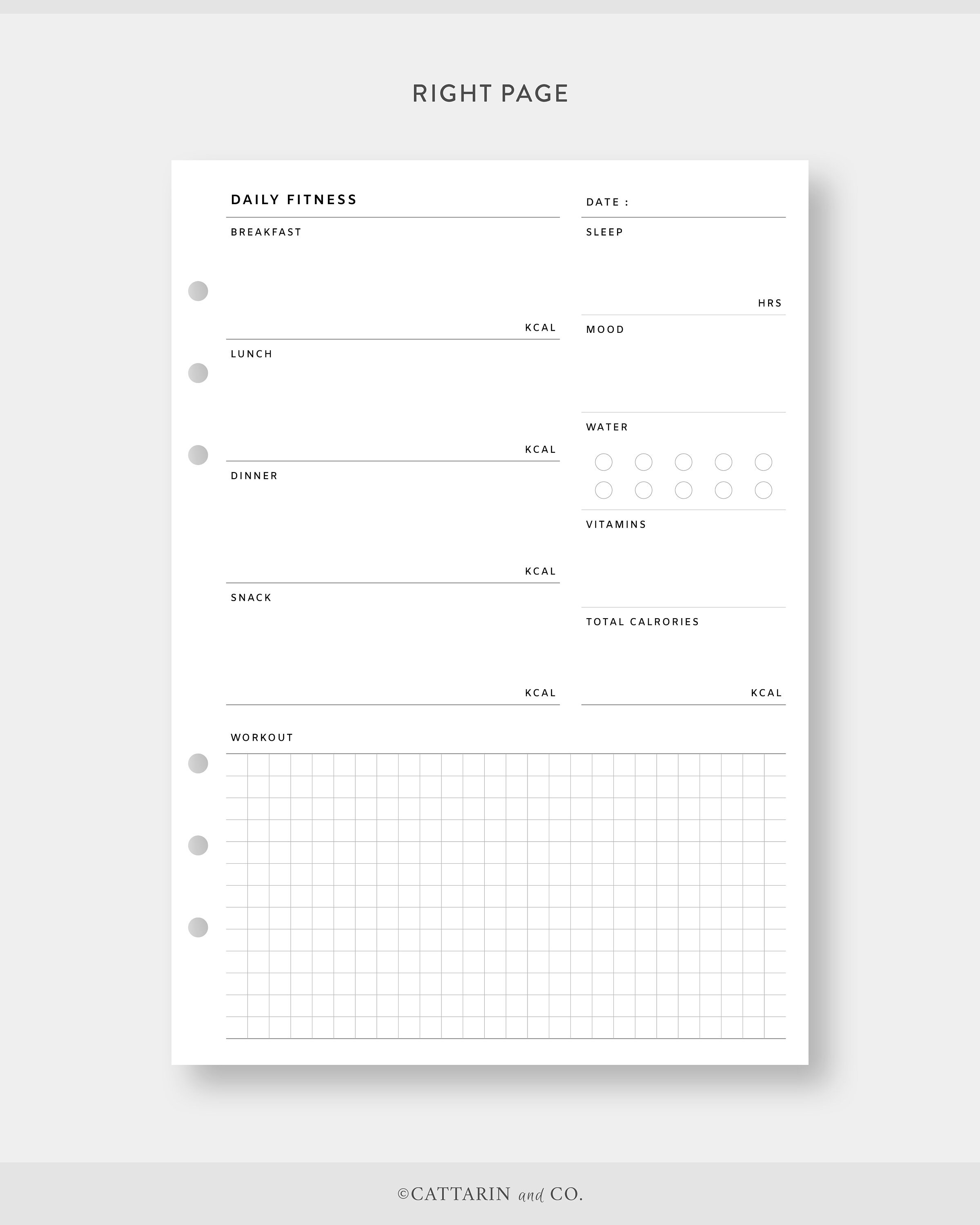 A5 Daily Fitness Planner Printable Wellness Health Log - Etsy