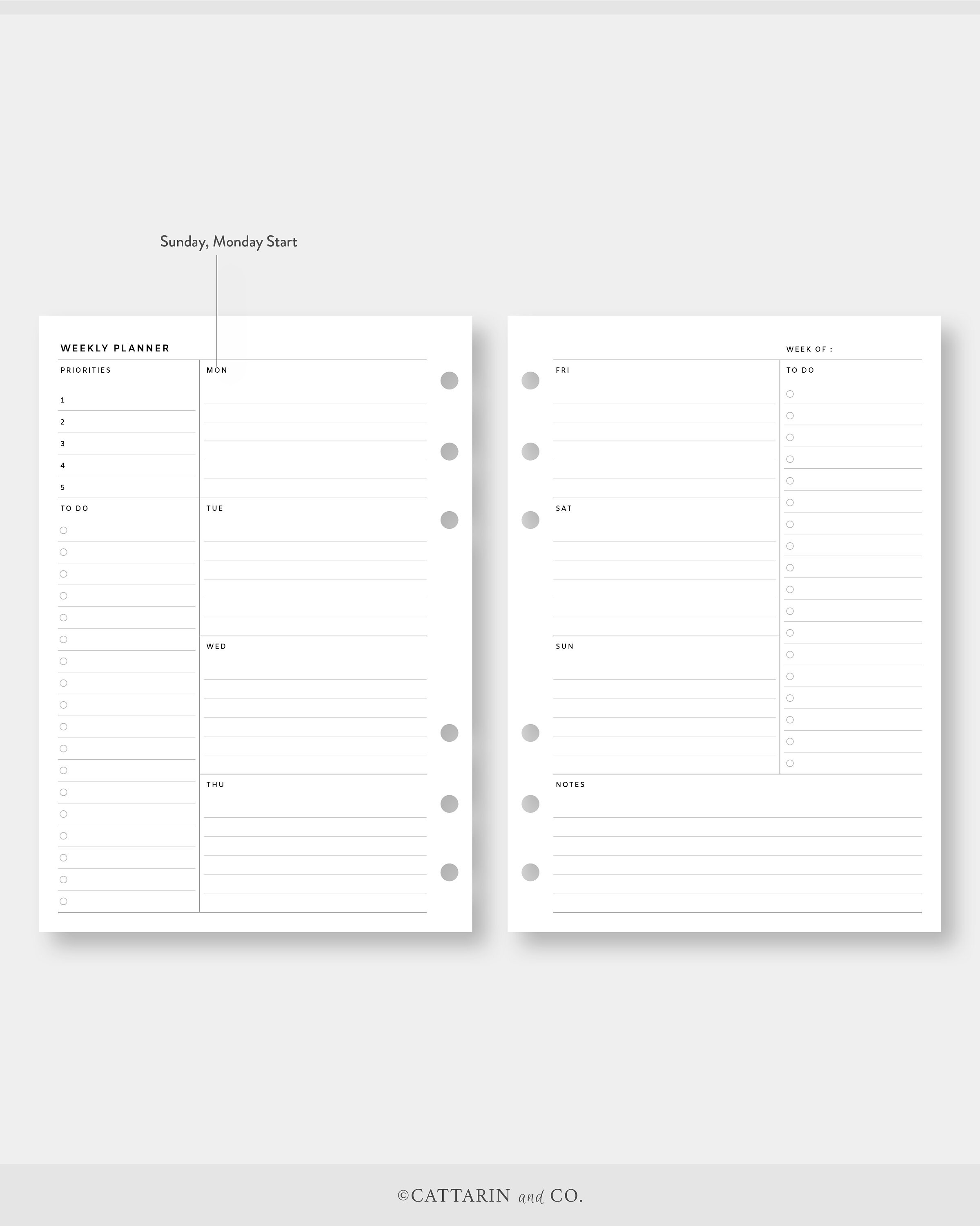 Personal Wide, Weekly Planner Printable | Week on Two Pages | Effective ...