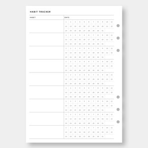 A5, Monthly Habit Tracker Printable | Routin Track | Simple Minimal ...