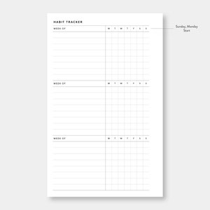 FC Compact Weekly Habit Tracker Printable | Routin Track | Simple ...
