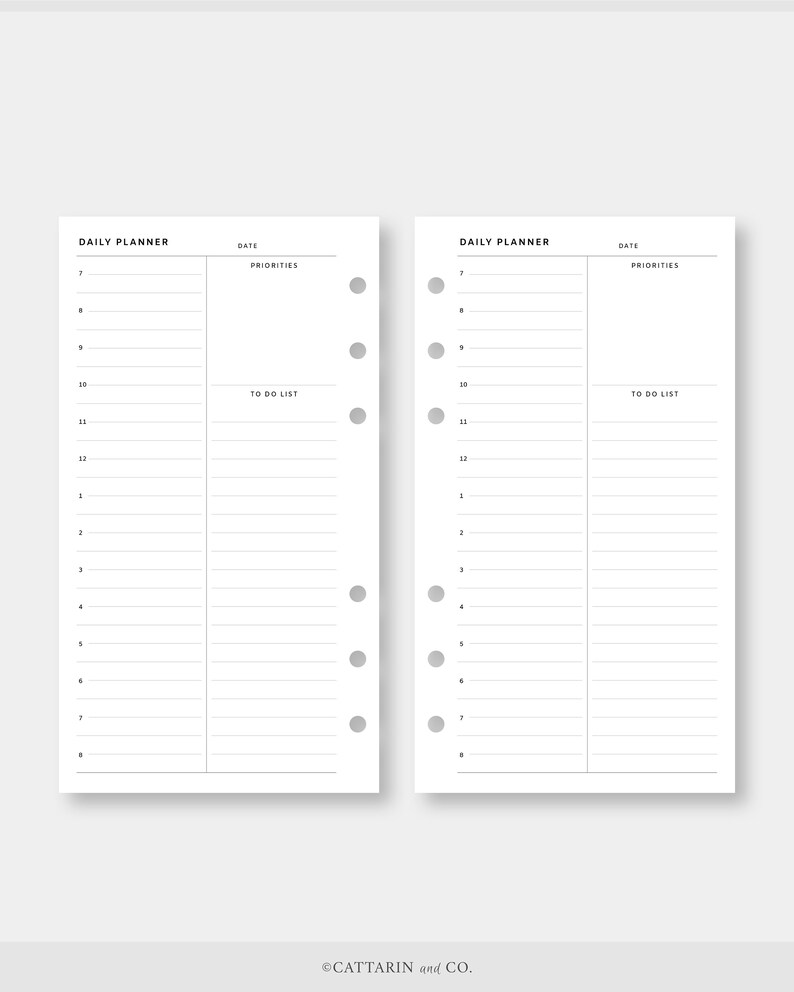 Personal, Half Hourly Daily Schedule Printable Day on One Page Undated ...