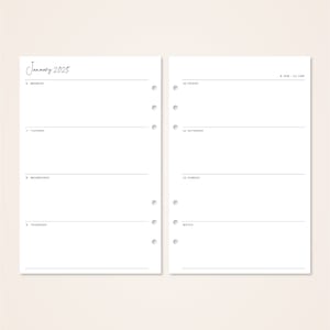 2025 Weekly Planner Printable | Week on Two Pages | A4, A5, US Letter ...