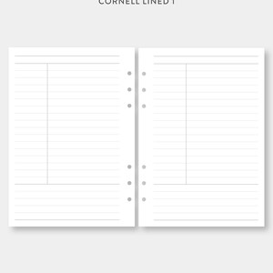 A6, Cornell Notes Template | Grid, Lined Paper | College University ...
