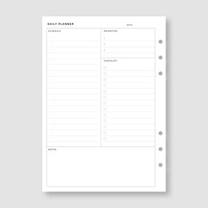 A5, Daily Planner Bundle | Printable Pdf Inserts | Daily Agenda, Daily ...