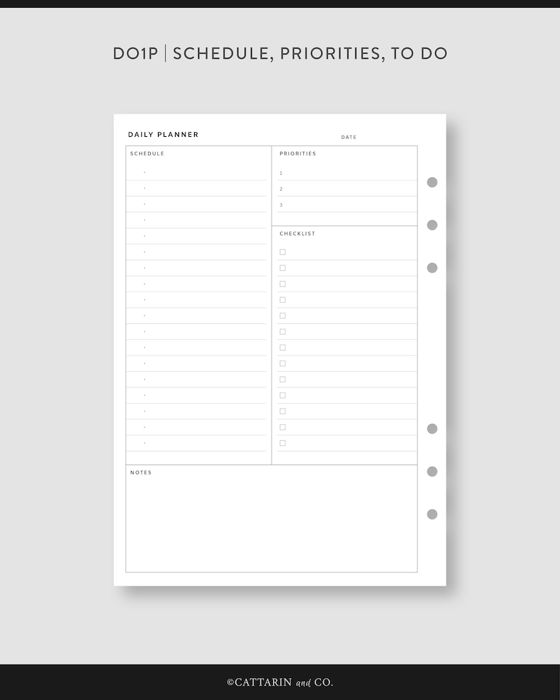 A5, Daily Planner Bundle | Printable Pdf Inserts | Daily Agenda, Daily ...