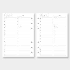 A6, Daily Planner Printable | Fillable , Editable | Day on One Page ...