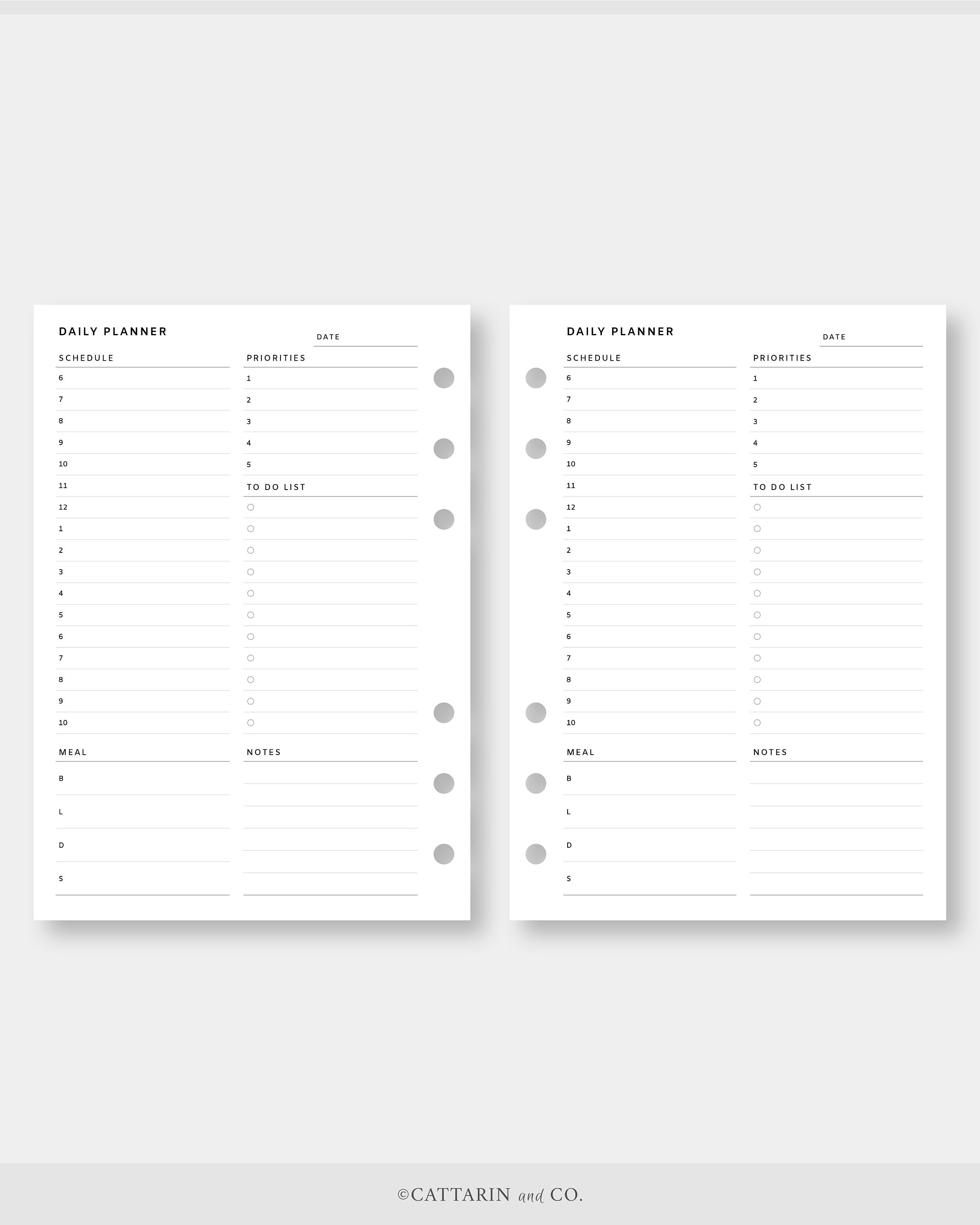 A6, Daily Planner Printable Fillable , Editable Day on One Page Undated ...
