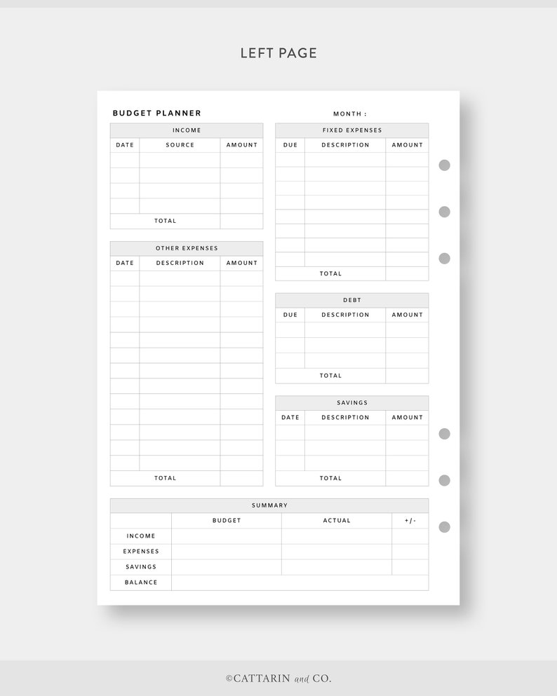 A5, Budget Planner Printable - Etsy