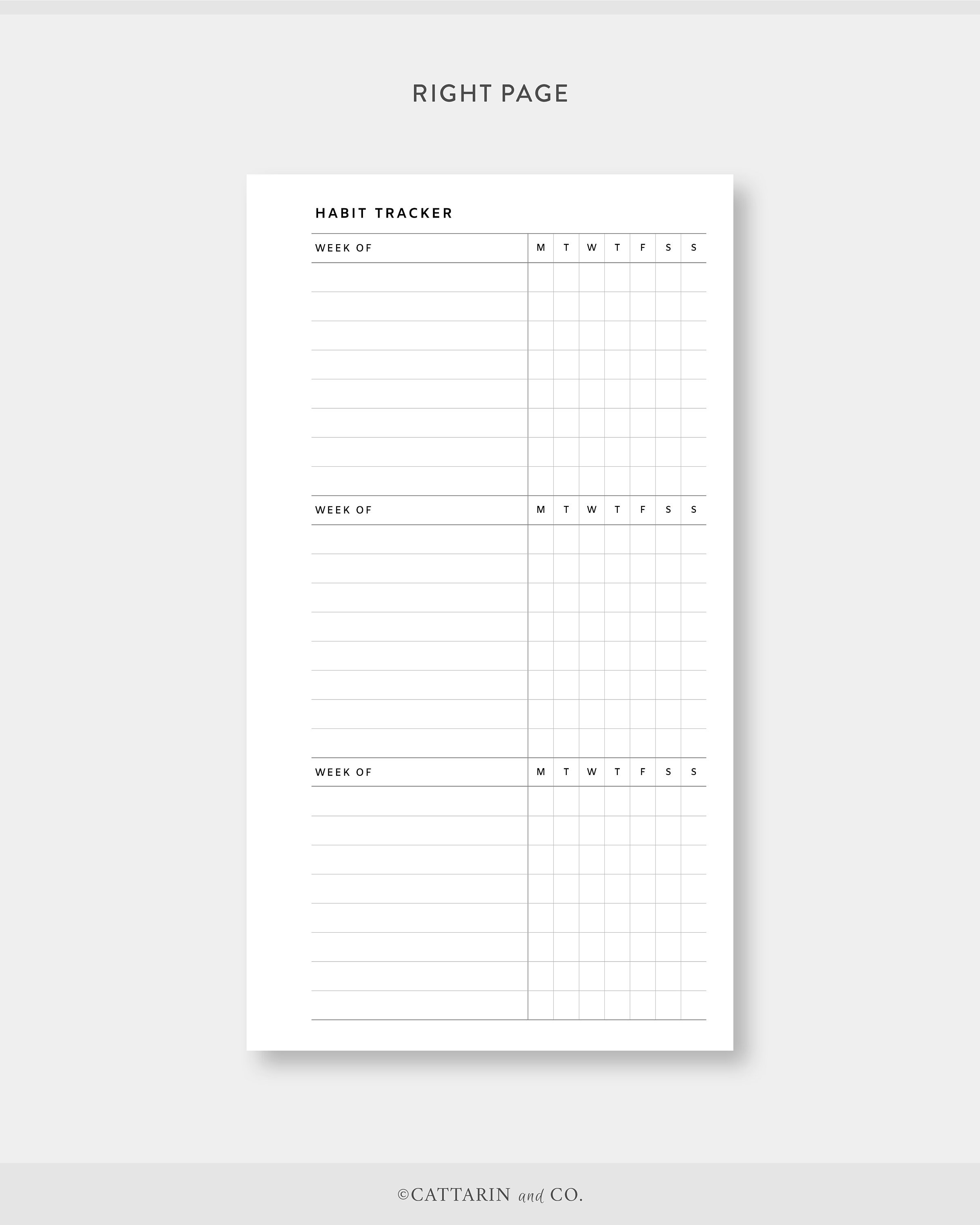 Personal, Weekly Habit Tracker Printable | Routin Track | Simple ...