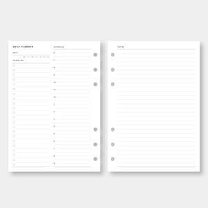 Personal Wide, Hourly Daily Scheduler, Lined Notes | Day on Two Pages ...