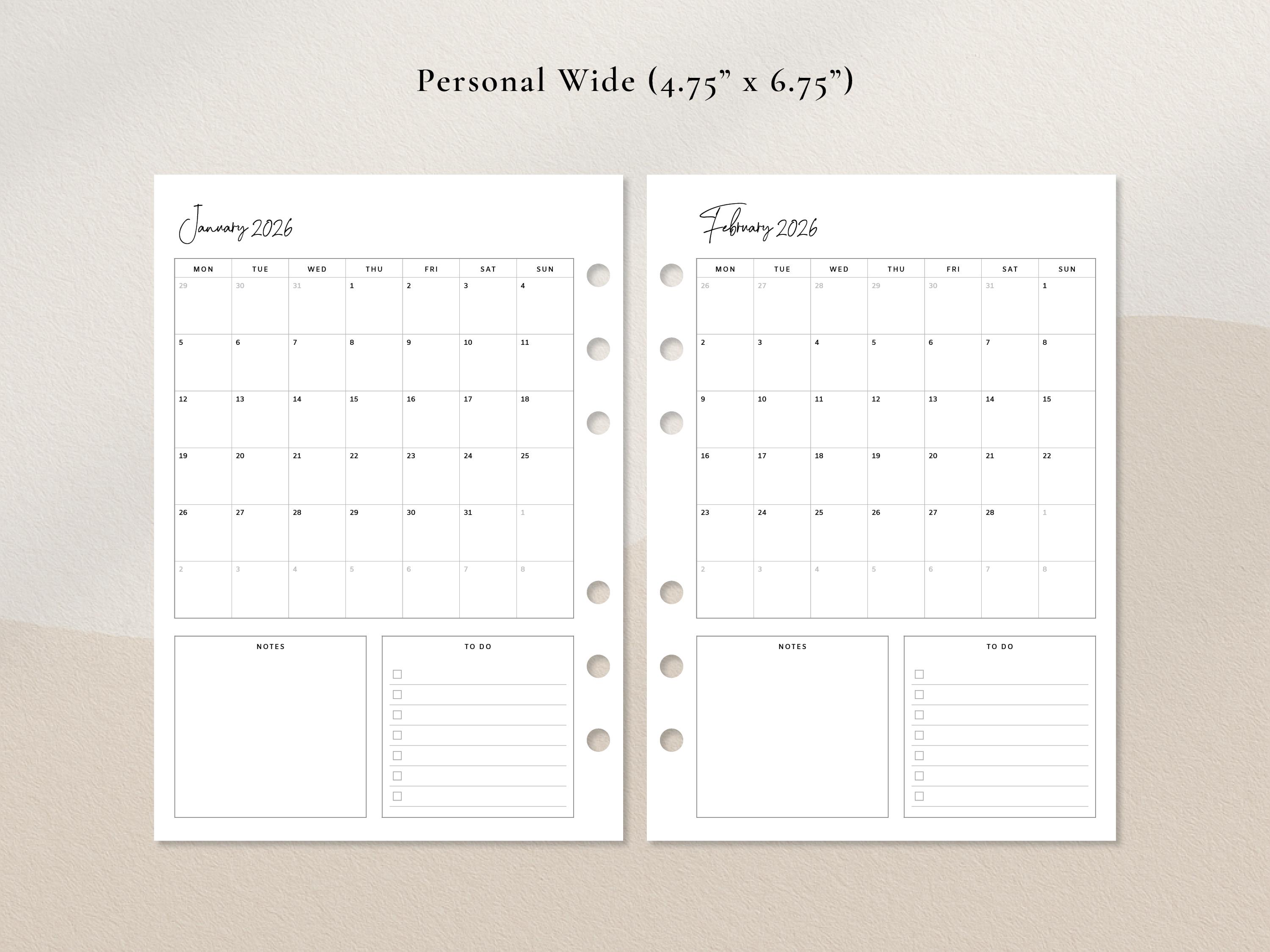 Calender Layout.pdf 2026–2027 Monthly Planner | 2-page Calendar Layout PDF | A4, A5, US ...