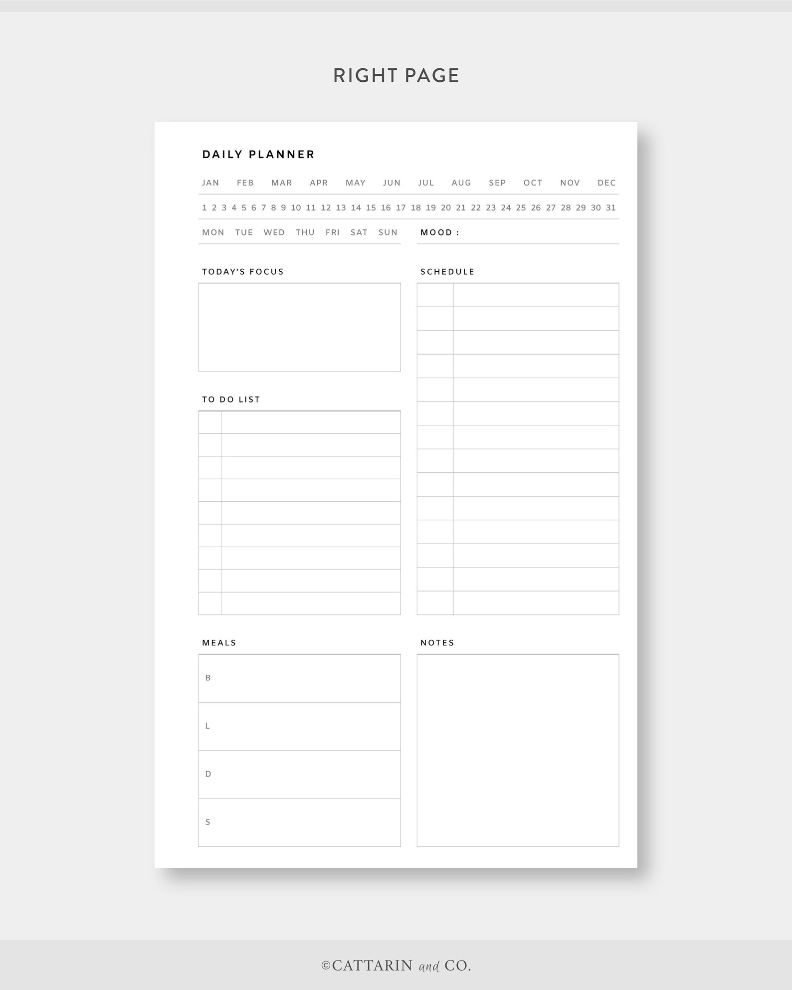 Half Letter, Daily Planner Printable - Etsy