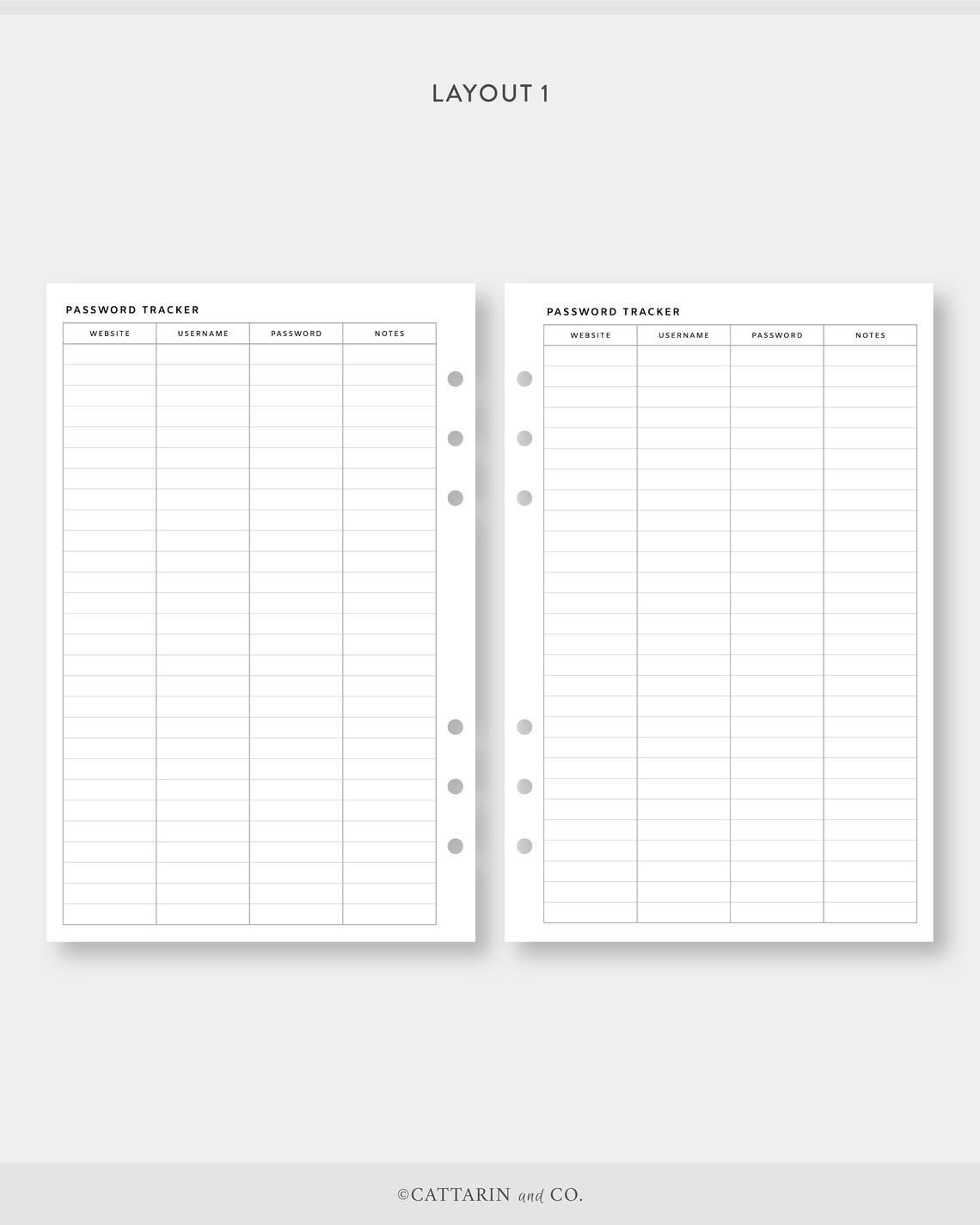 Half Letter Password Tracker Printable Password Log - Etsy