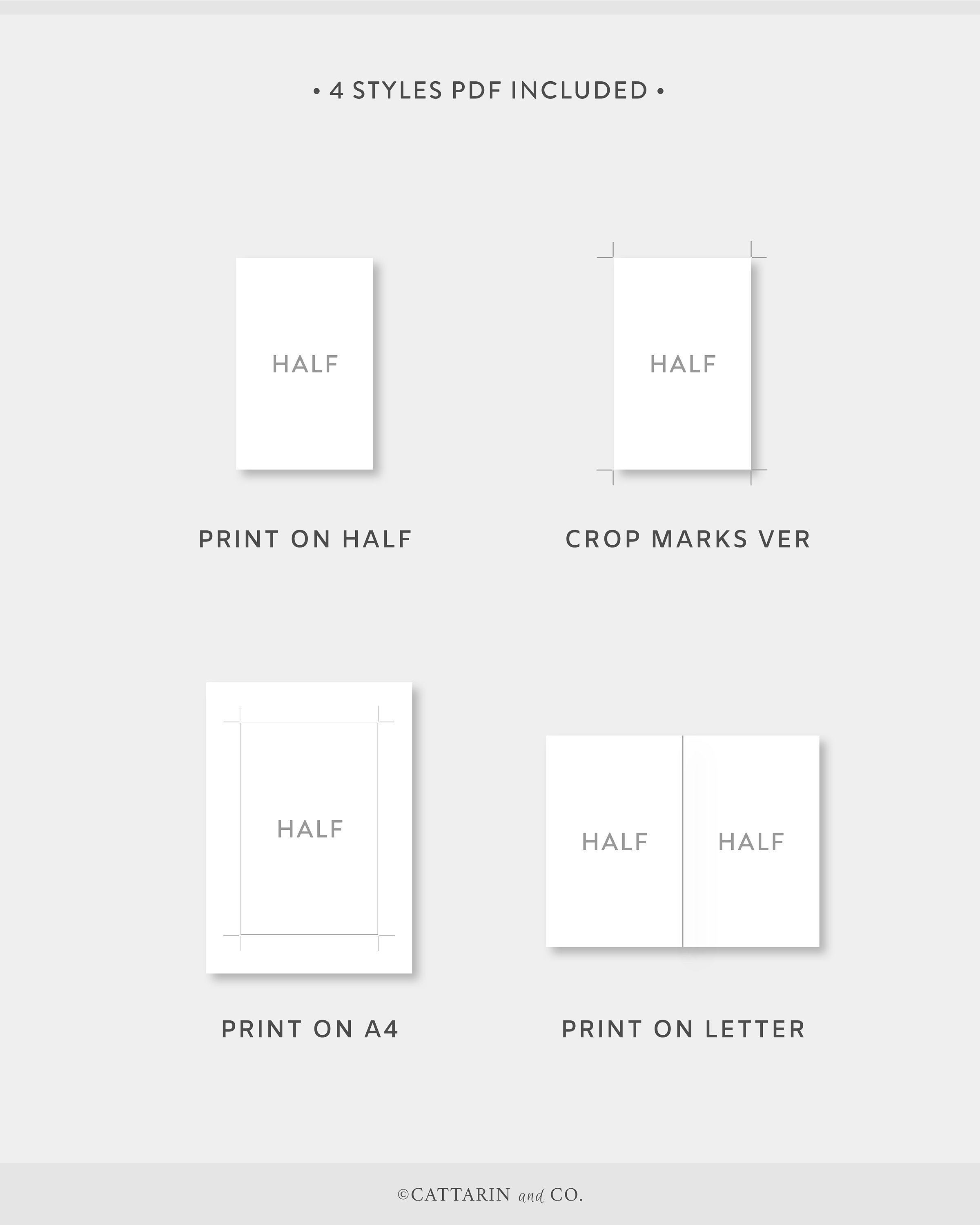 Half Letter, Weekly Planner Printable | Week on One Page | Undated ...