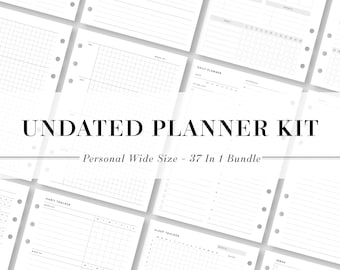 Personal Wide PRINTABLE Undated Weekly Hourly Planner Insert (new Style ...