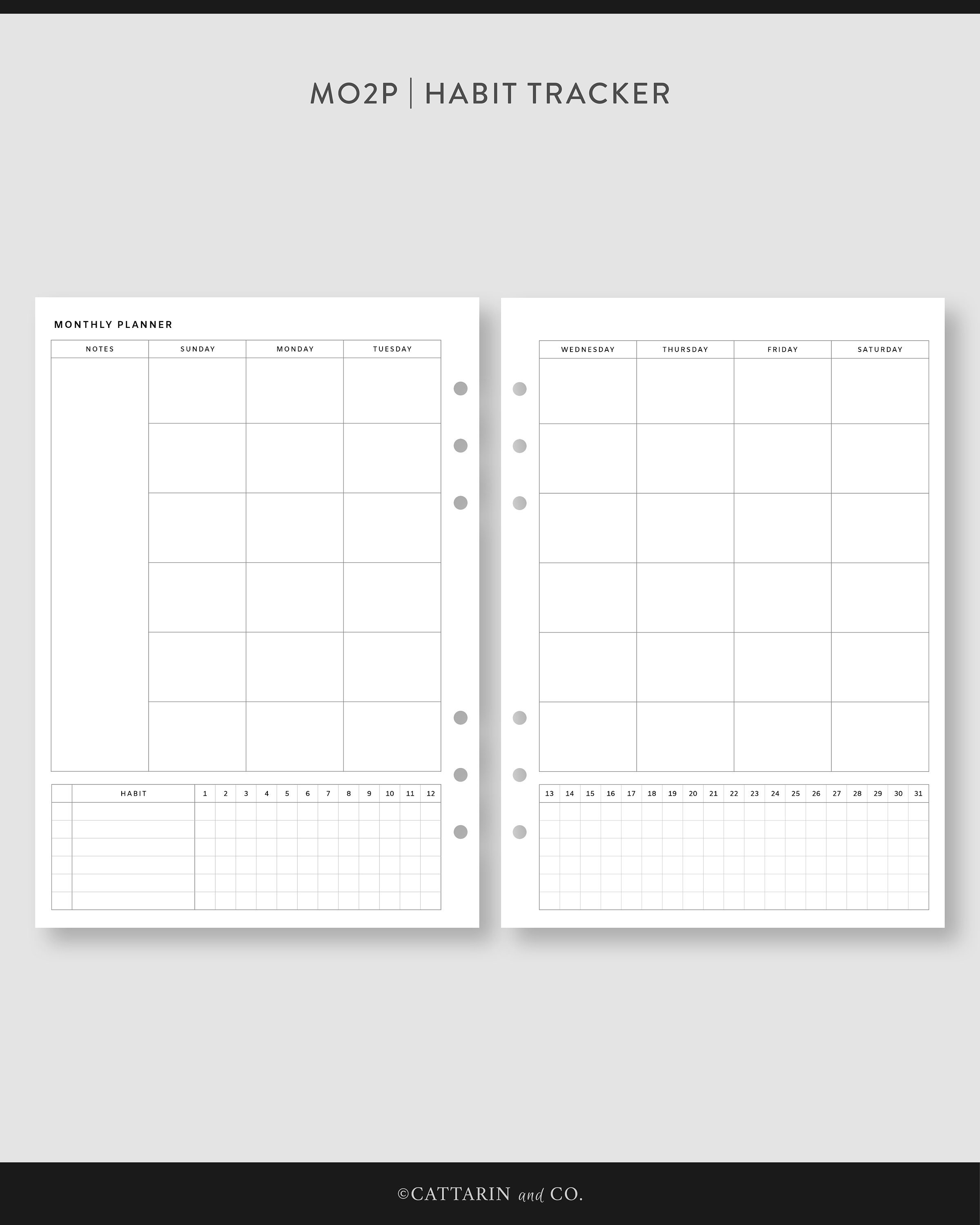A5 Monthly Planner Bundle Printable pdf inserts Monthly | Etsy