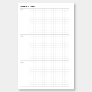 Half Letter, 5 Days Weekly Planner Printable Monday - Friday, Grid ...