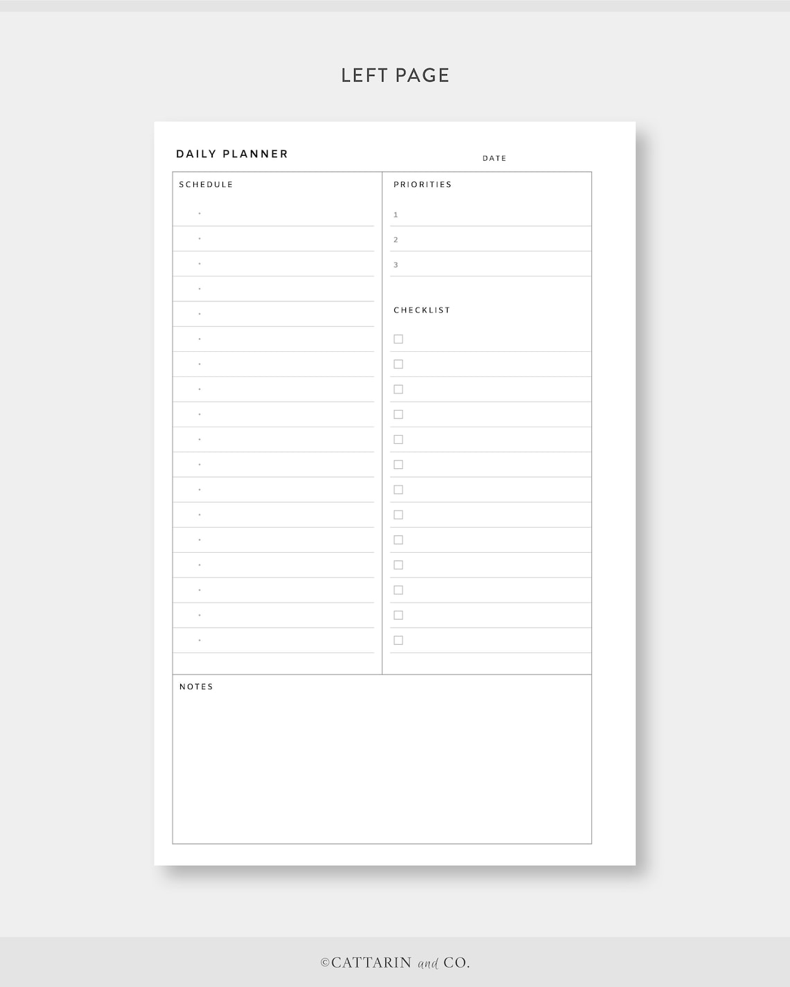 Half Letter Daily Planner Printable Day on One Page - Etsy