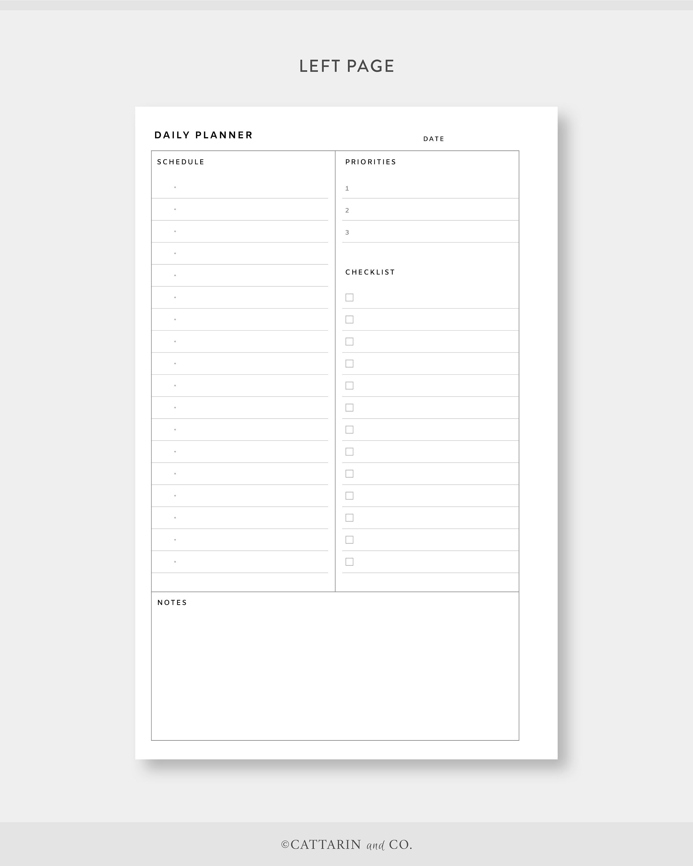 Half Letter Daily Planner Printable Day on One Page - Etsy