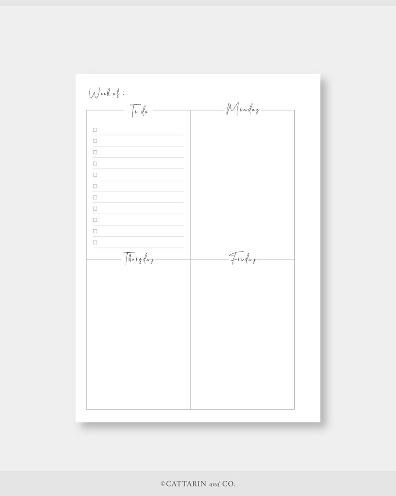 Personal Wide, Weekly Planner Printable Week on Two Pages Wo2p Undated ...