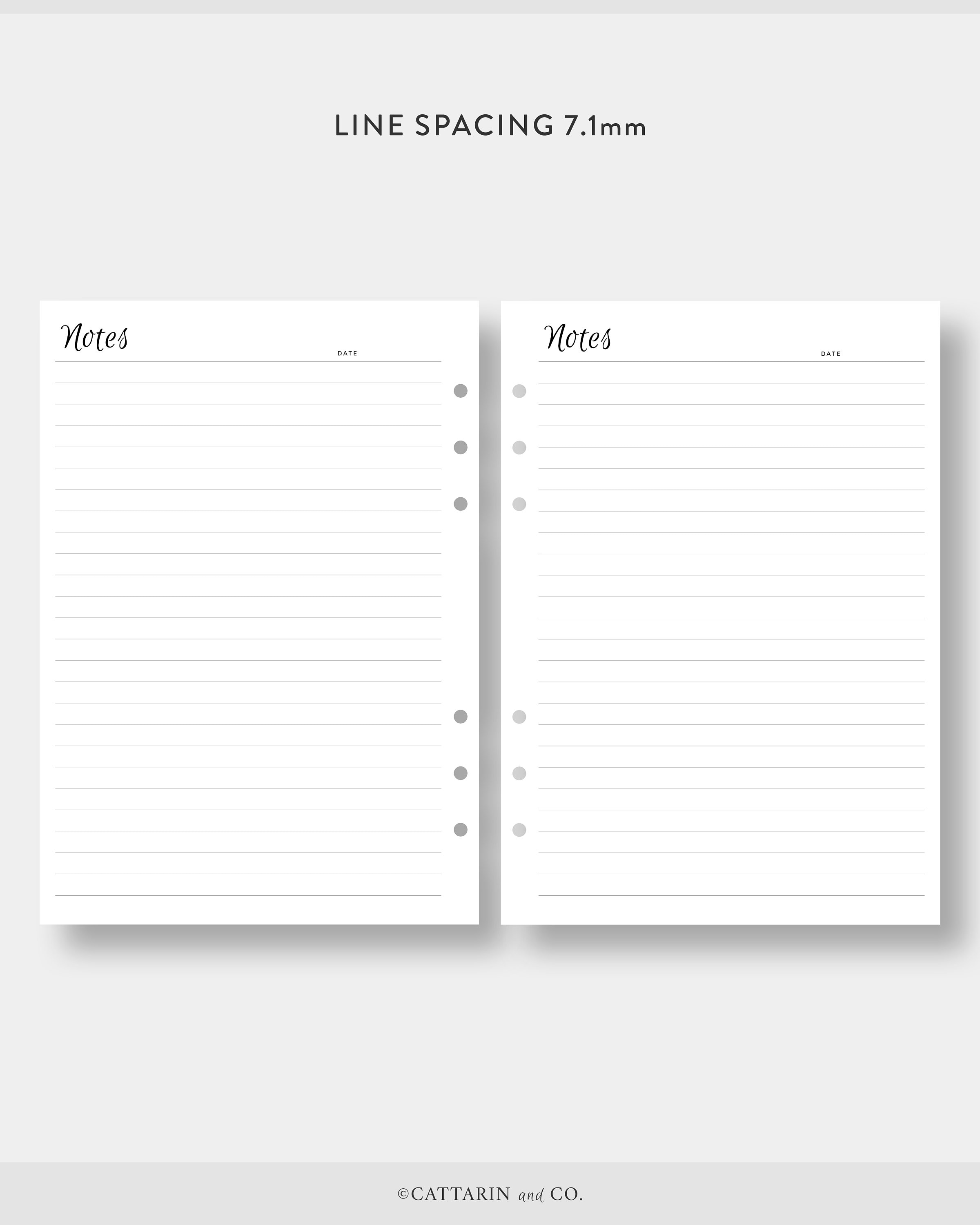 A5, Lined Notes Paper Template | Grid Graph Ruled Paper | College ...