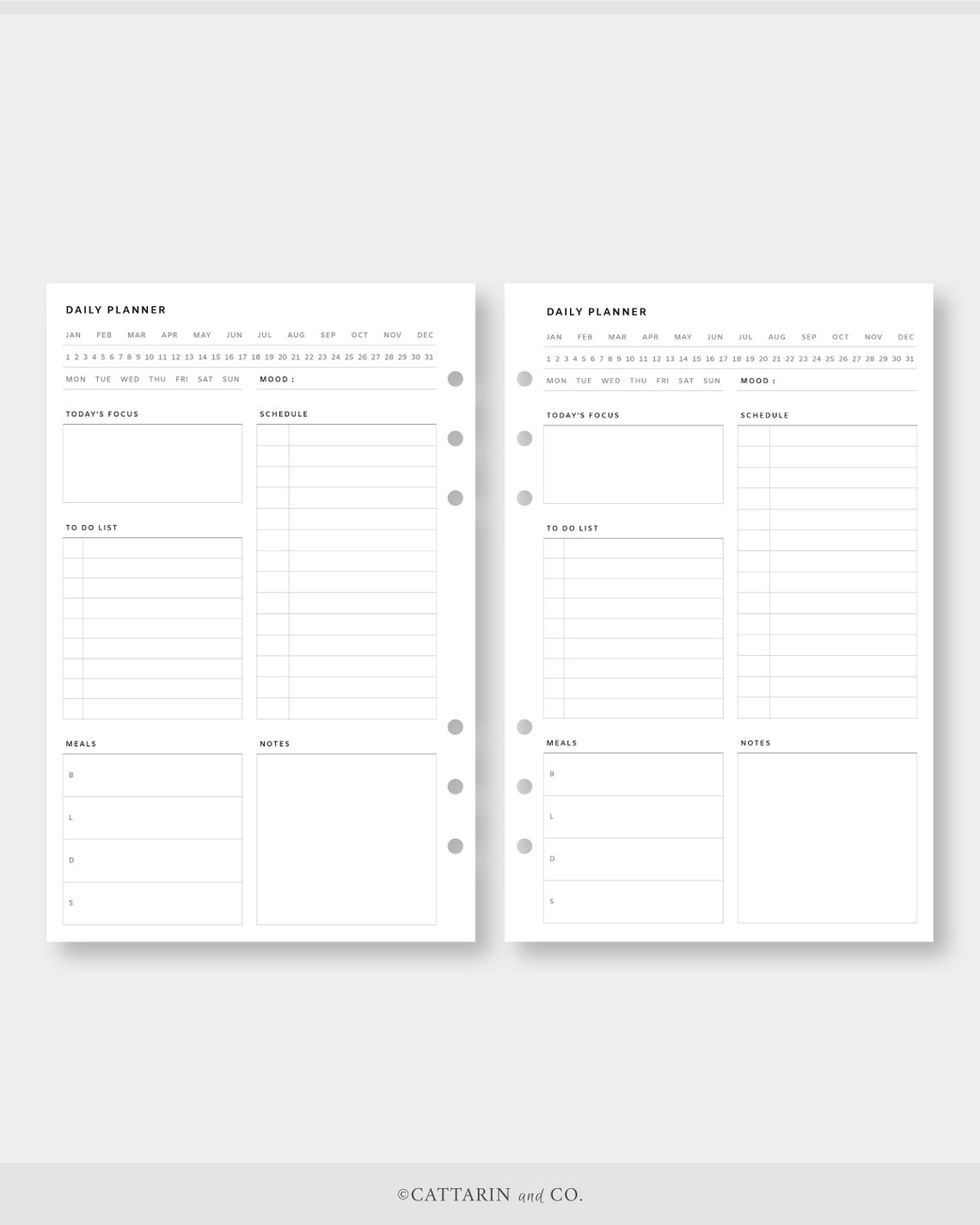 Half Letter, Daily Planner Printable - Etsy