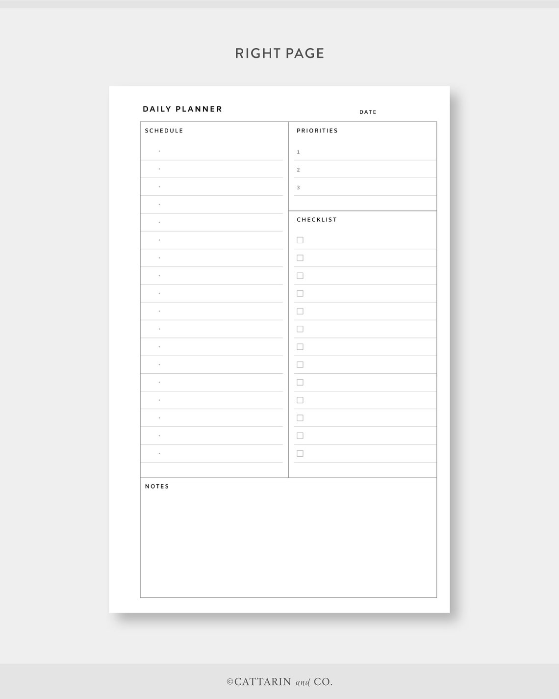Half Letter Daily Planner Printable Day on One Page - Etsy