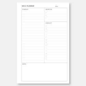 Half Letter, Daily Planner Printable | Day on One Page | Undated Simple ...