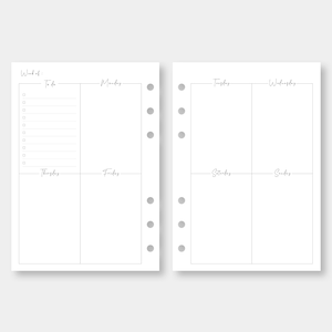 A6, Weekly Planner Printable | Week on Two Pages Wo2p | Undated ...