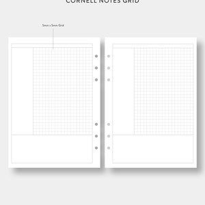A5, Cornell Notes Template | Grid Pattern, Lined Paper | College ...