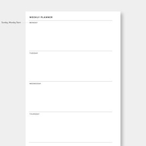 A5, Weekly Planner Printable | Week on Two Pages | Undated Template ...