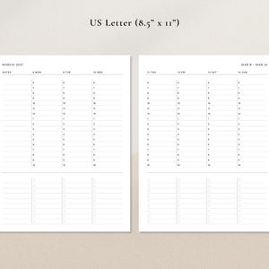 Veckoplanerare 2027–2028 | Timschema med att-göra-layout i PDF-format | A4, A5, US Letter, Half Letter, FC, Personlig, Personlig bred bild 3