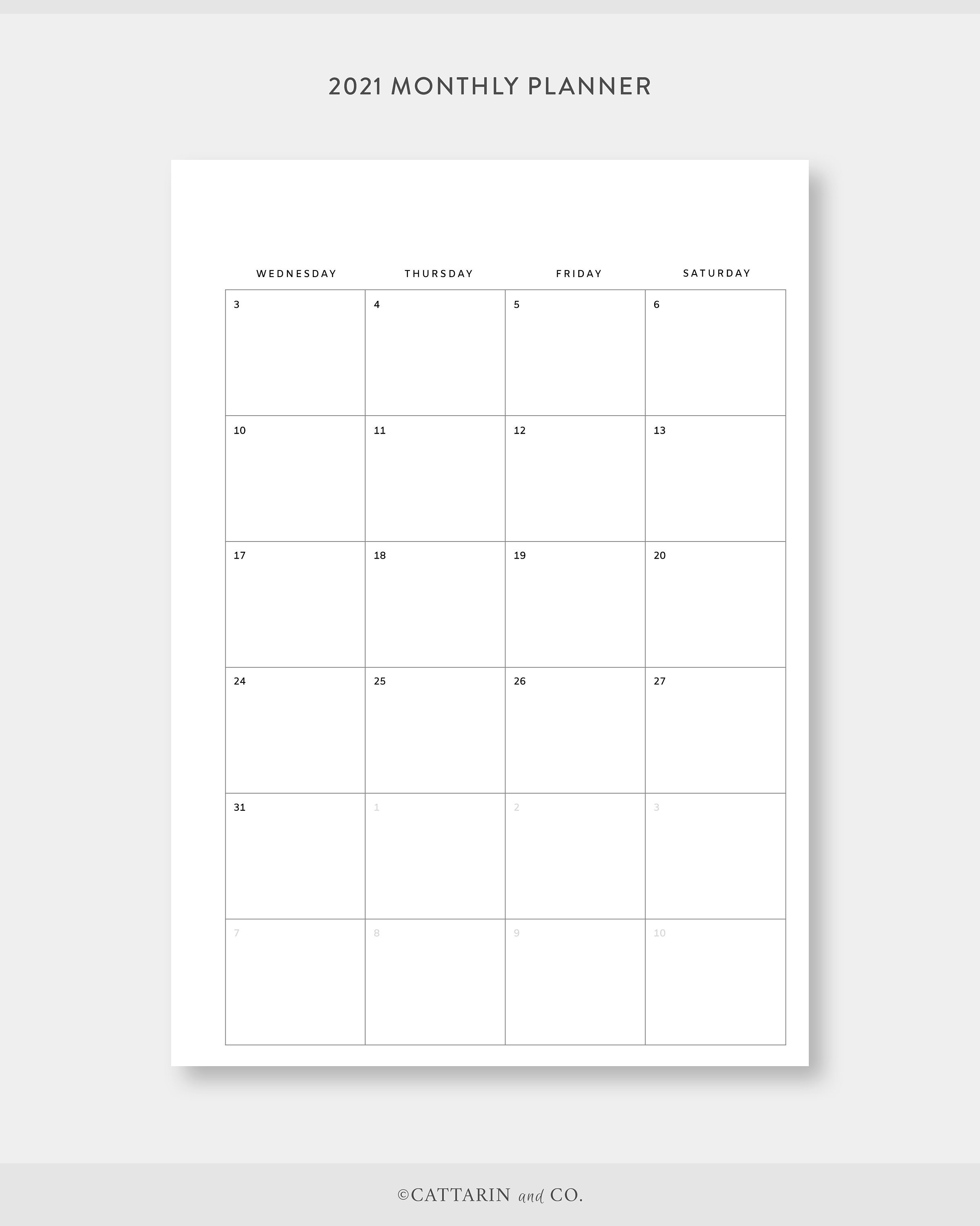2021 2022 monthly planner printable calendar on two pages etsy