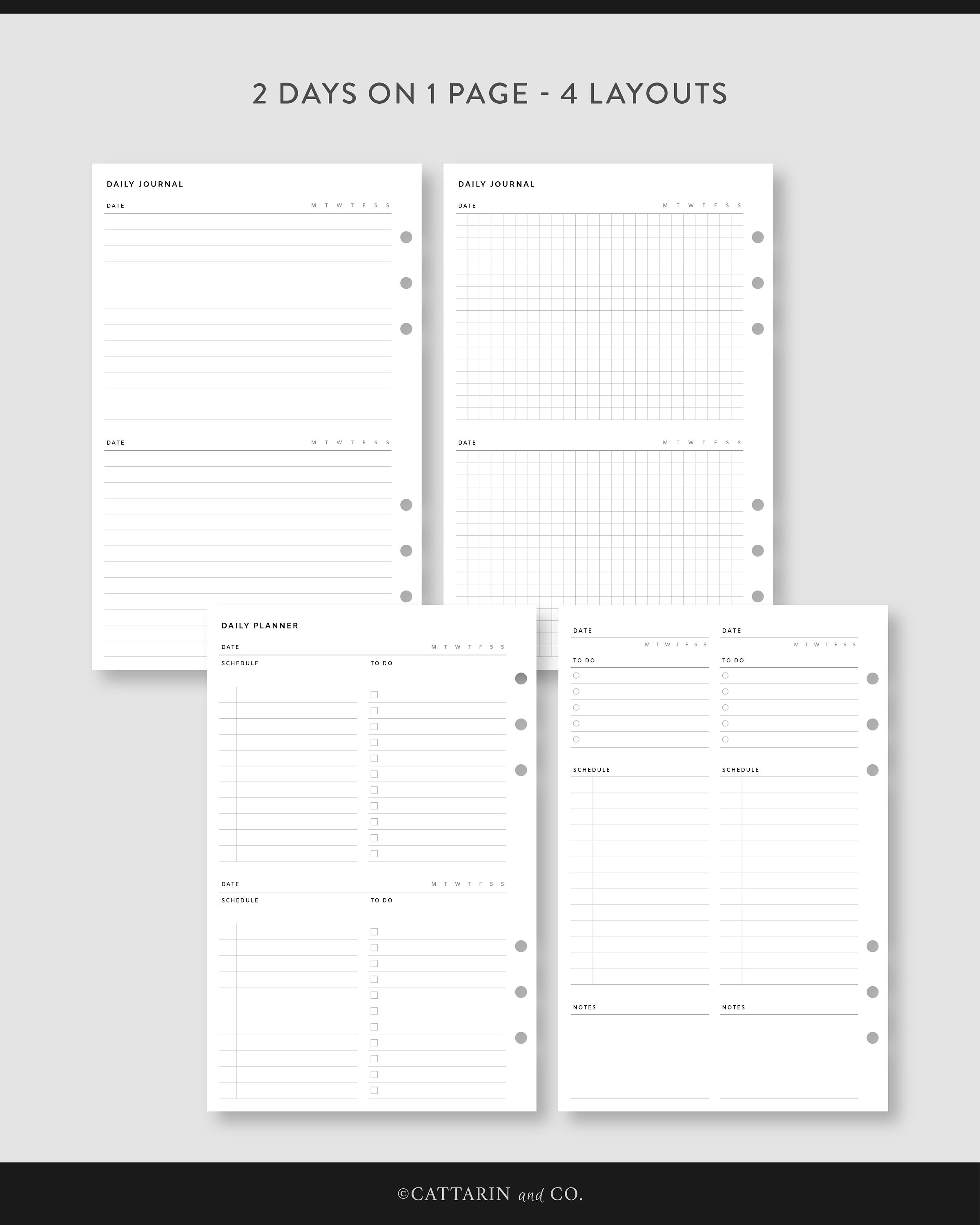 Half Letter, Undated Planner Bundle | Printable Planner Kit | Yearly ...