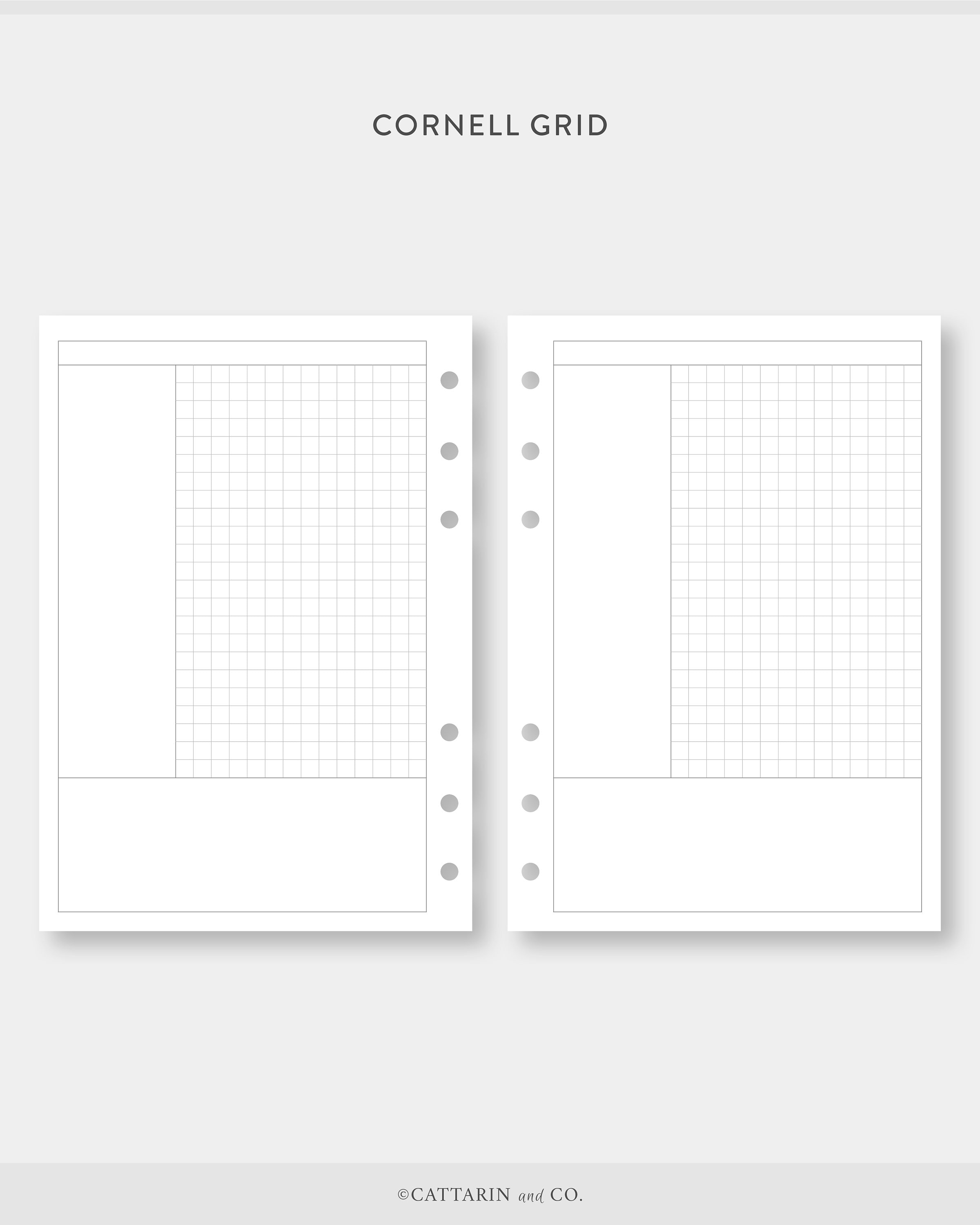 Personal Wide, Cornell Notes Template | Grid, Lined Paper | College ...