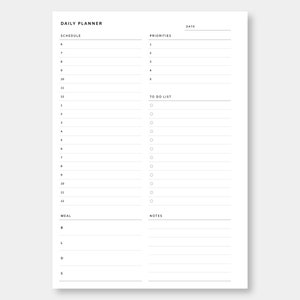 A5, Daily Planner Printable | Fillable , Editable | Day on One Page ...