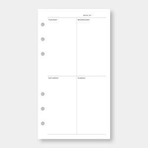 Personal, Weekly Planner Printable | Week on Two Pages | Undated ...