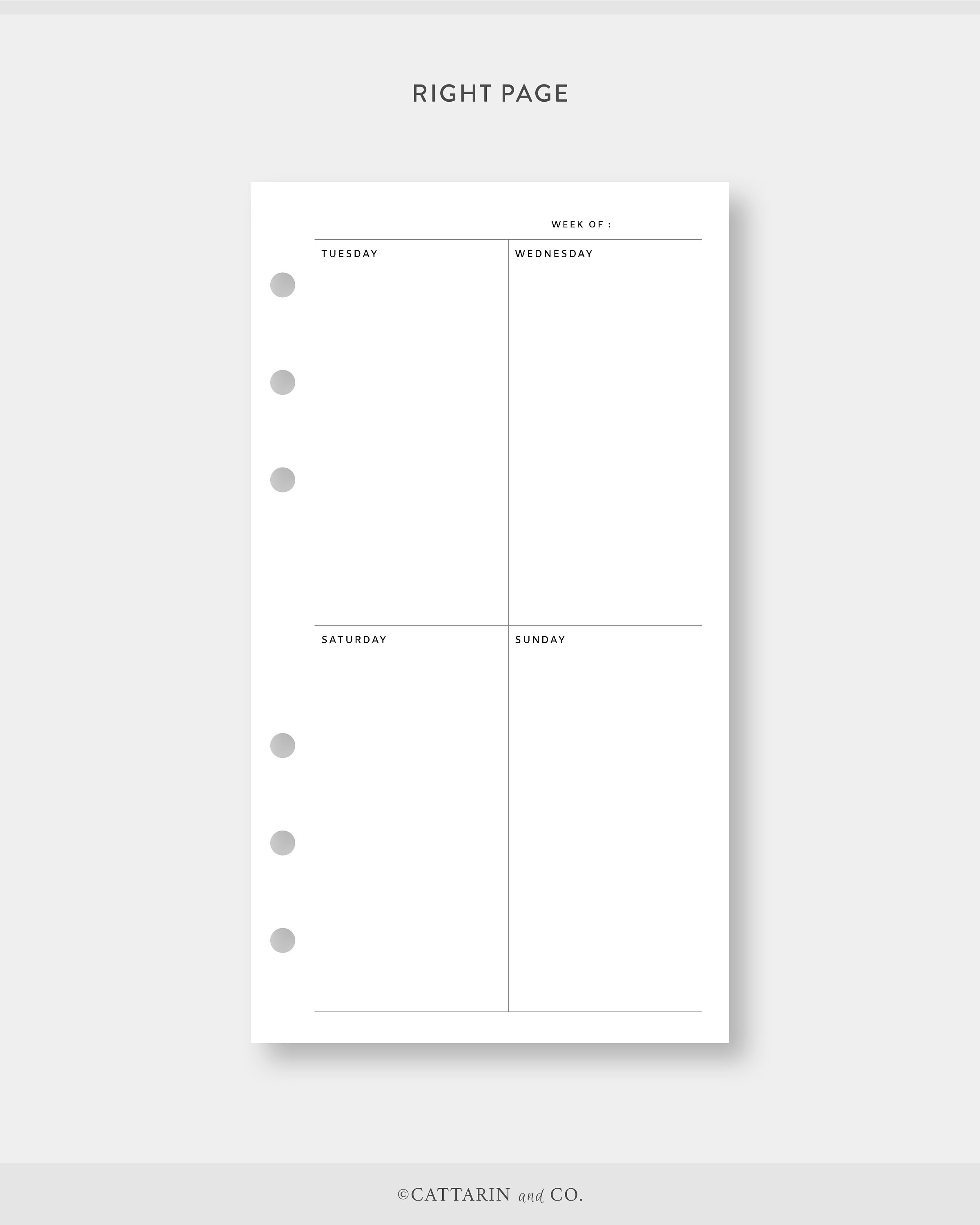 Personal, Weekly Planner Printable Week on Two Pages Undated Template ...