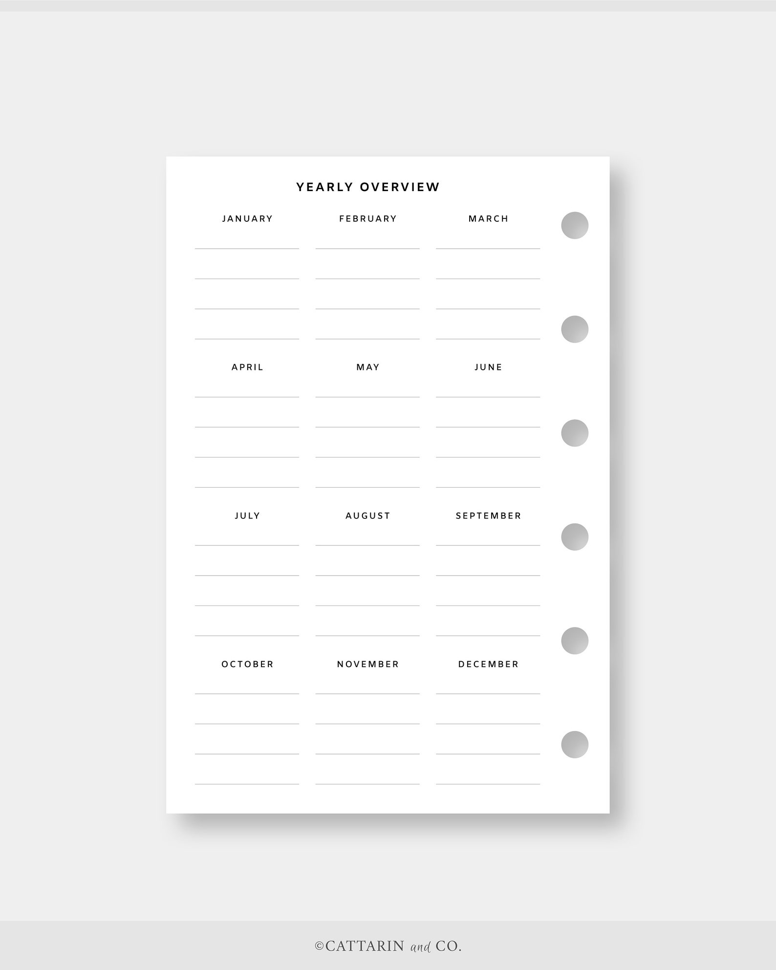 Pocket, Yearly Overview Printable Year at a Glance Annual Planner ...
