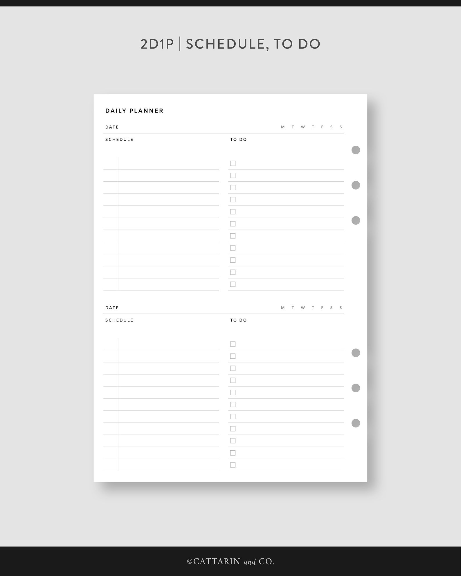A5, Daily Planner Bundle Printable Pdf Inserts Daily Agenda, Daily Task