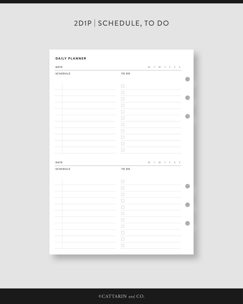 A5, Daily Planner Bundle Printable Pdf Inserts Daily Agenda, Daily Task ...