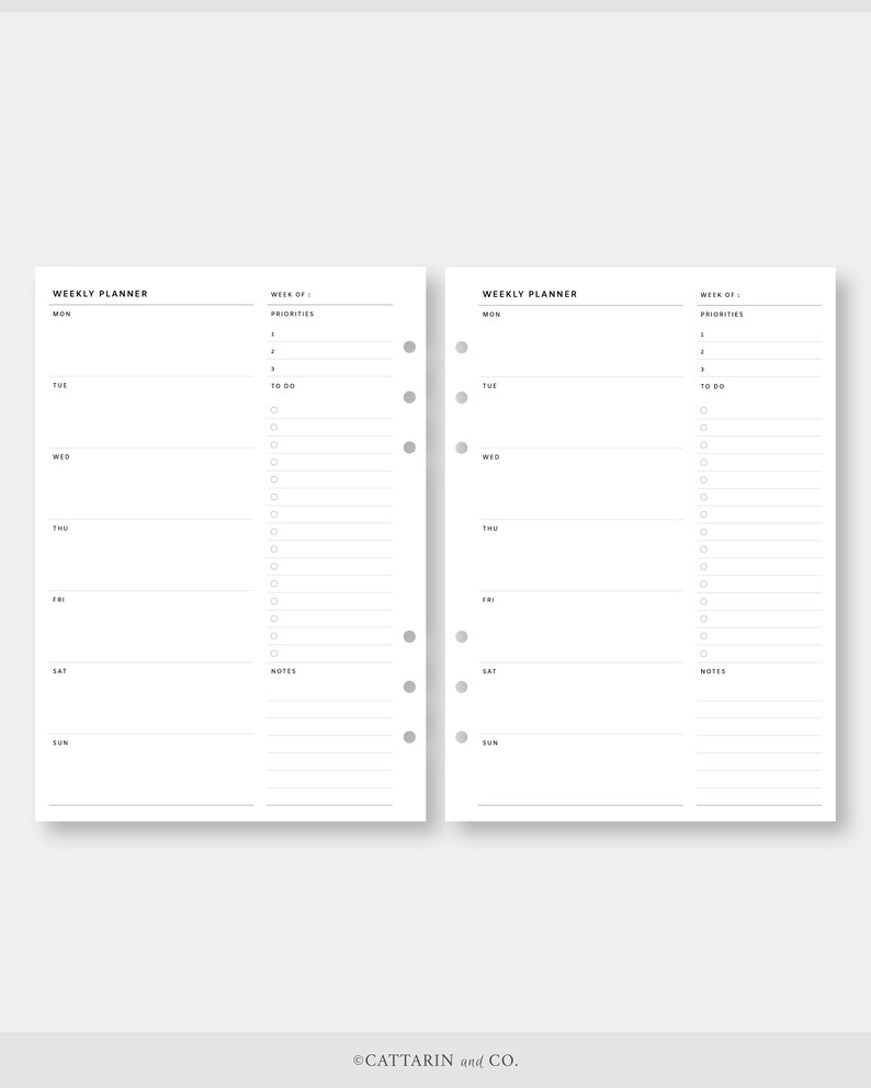 A5, Weekly Planner Printable | Minimalist to Do, Task List | WO1P ...