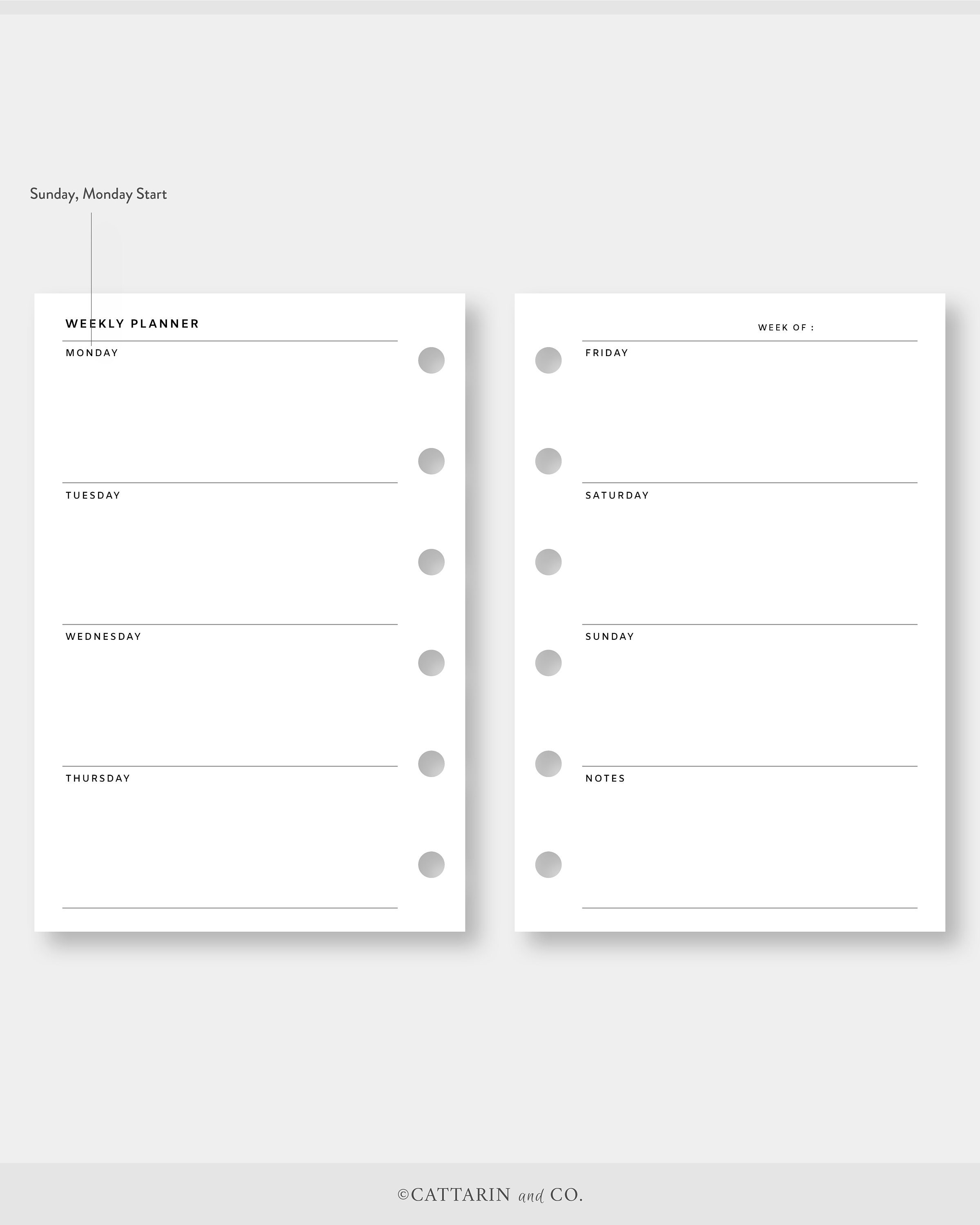 Pocket, Weekly Planner Printable | Week on Two Pages | Undated Template ...