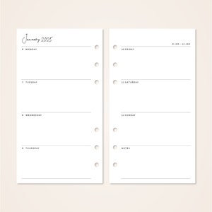 2025 Weekly Planner Printable | Week on Two Pages | A4, A5, US Letter ...