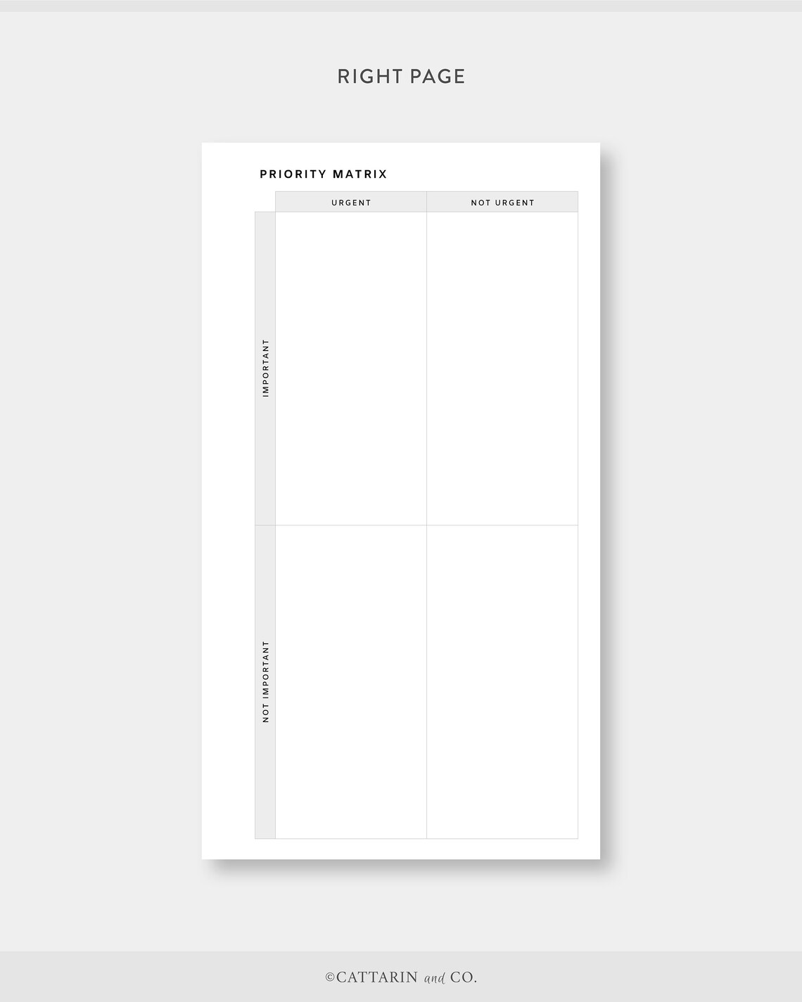 Personal Priority Matrix Printable Urgent Important to Do - Etsy