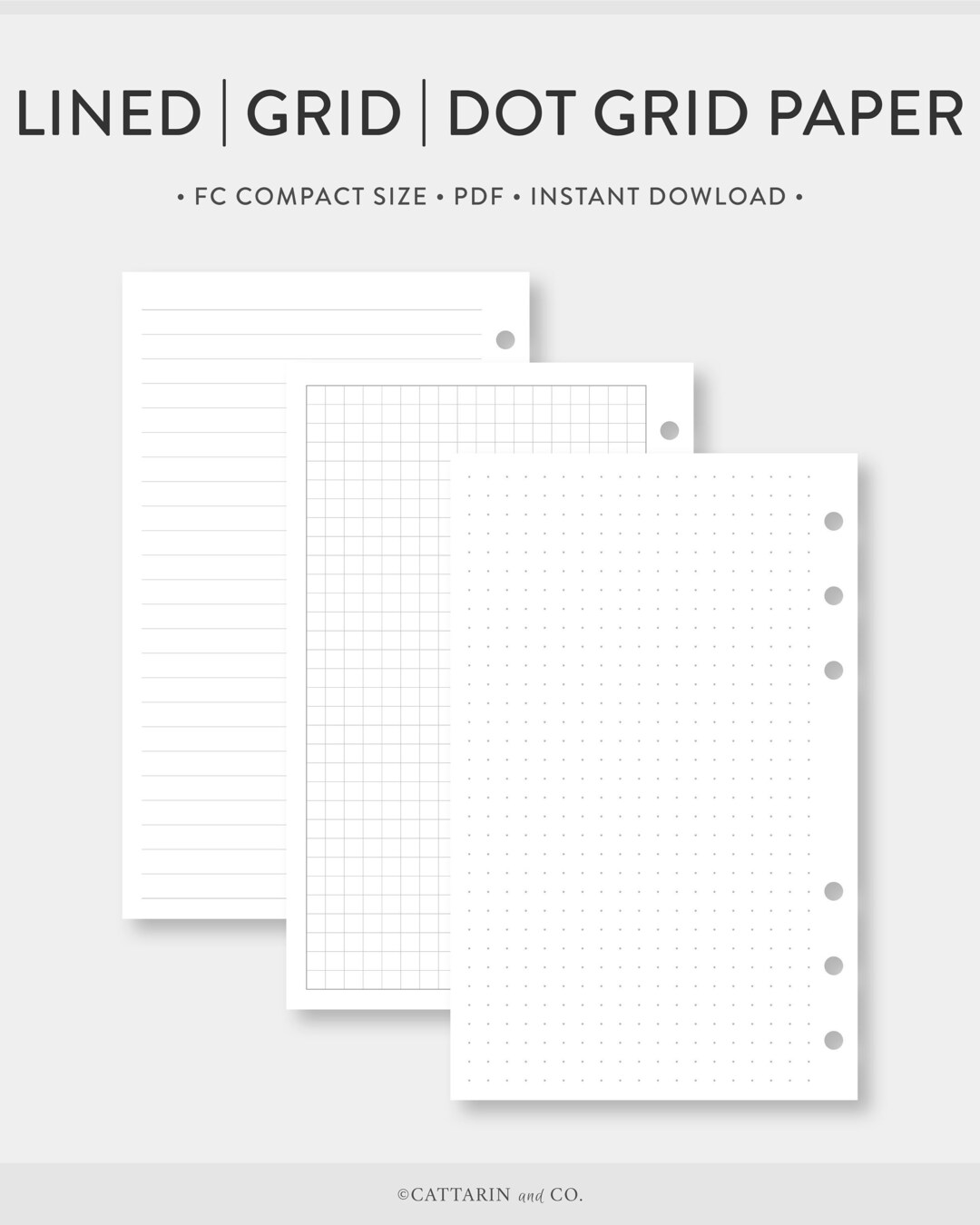 FC Compact, Lined Notes, Grid Paper, Dot Grid Set | Essential Bundle ...