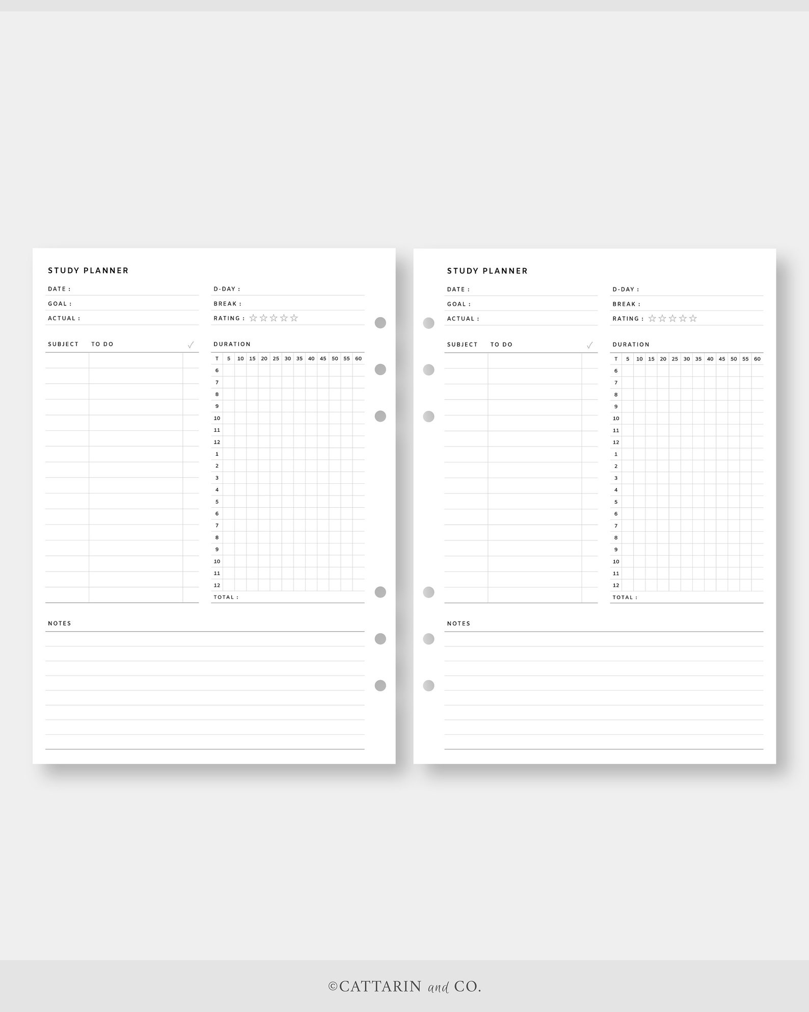A5 Study Planner Printable Daily Study Session Template 5 | Etsy